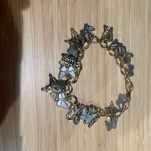 Butterfly Charm Bracelet – Gold & Bronze Tone